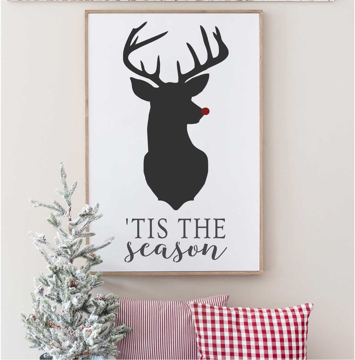 WallCutz  Deer Head Silhouette Reindeer Christmas Stencil Stencil