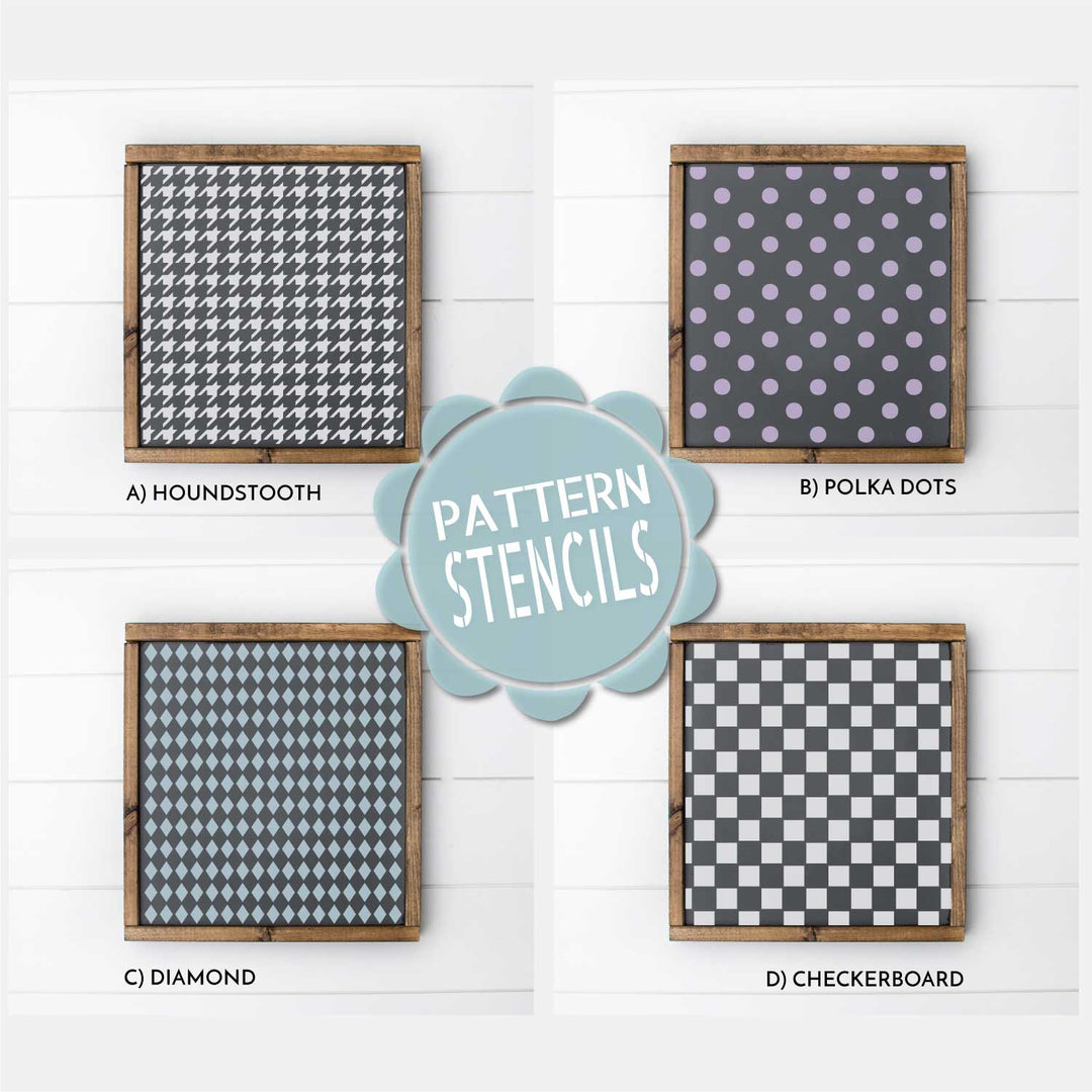 WallCutz  Diamond, Polka Dot, Checkerboard, Houndstooth, Pattern Stencils Stencil