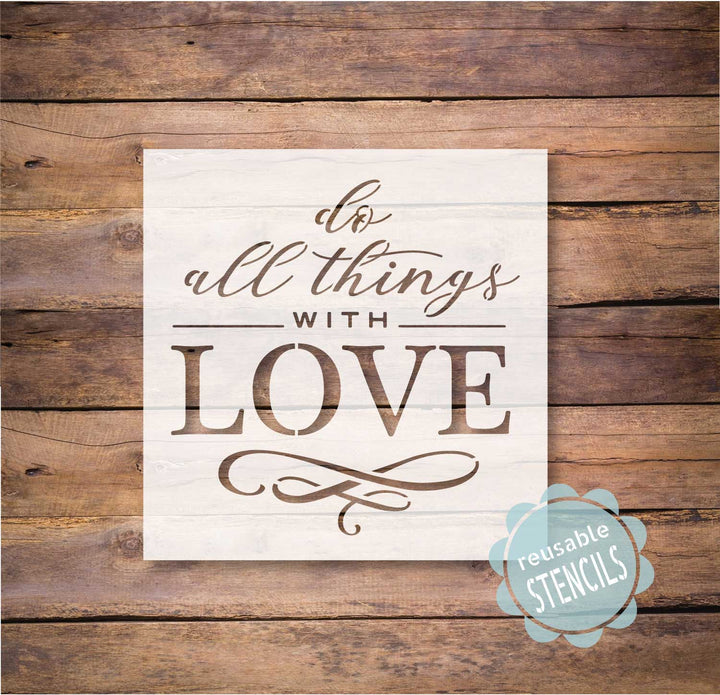 WallCutz  Do All Things With Love Stencil