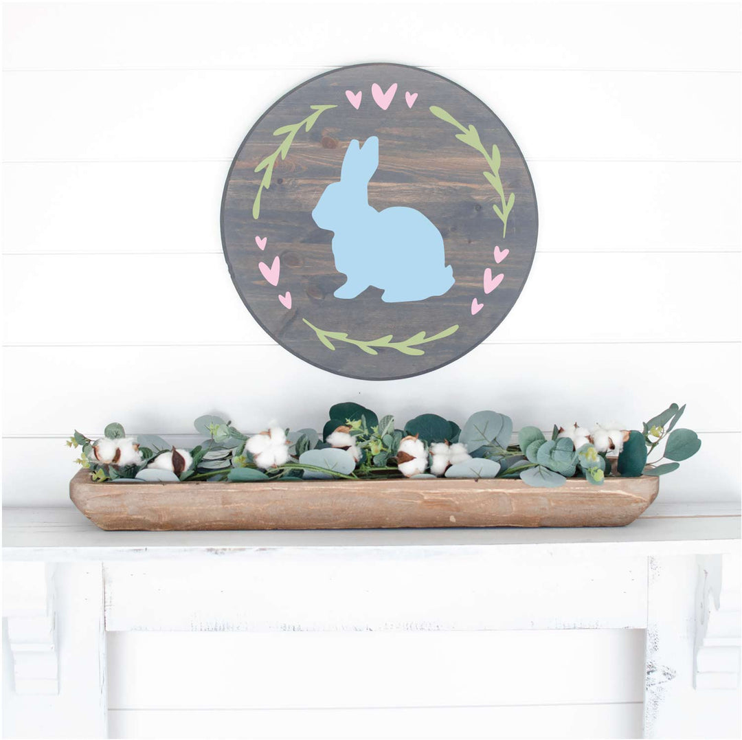 WallCutz  Easter Wreath Bunny stencil Stencil