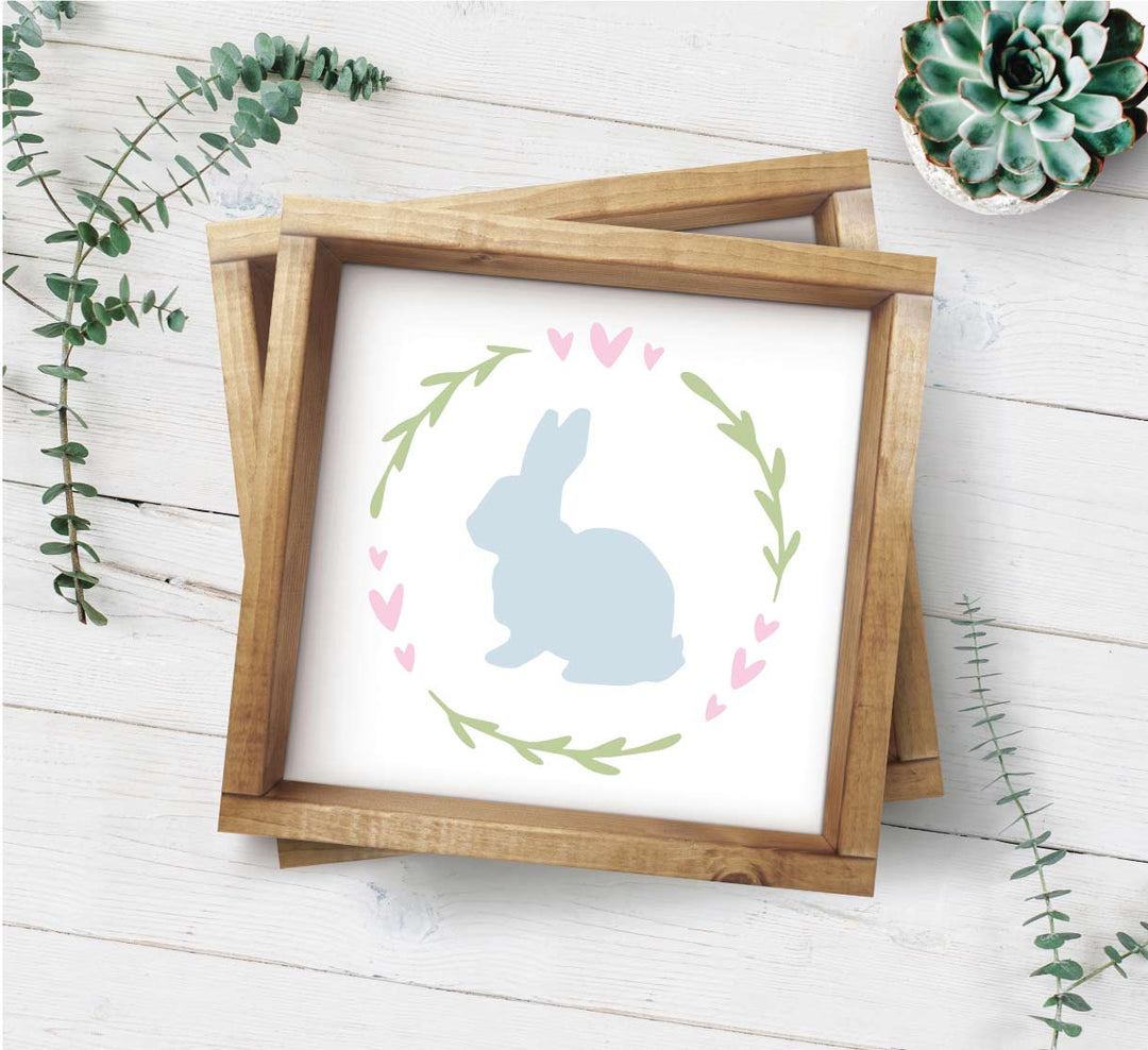 WallCutz  Easter Wreath Bunny stencil Stencil