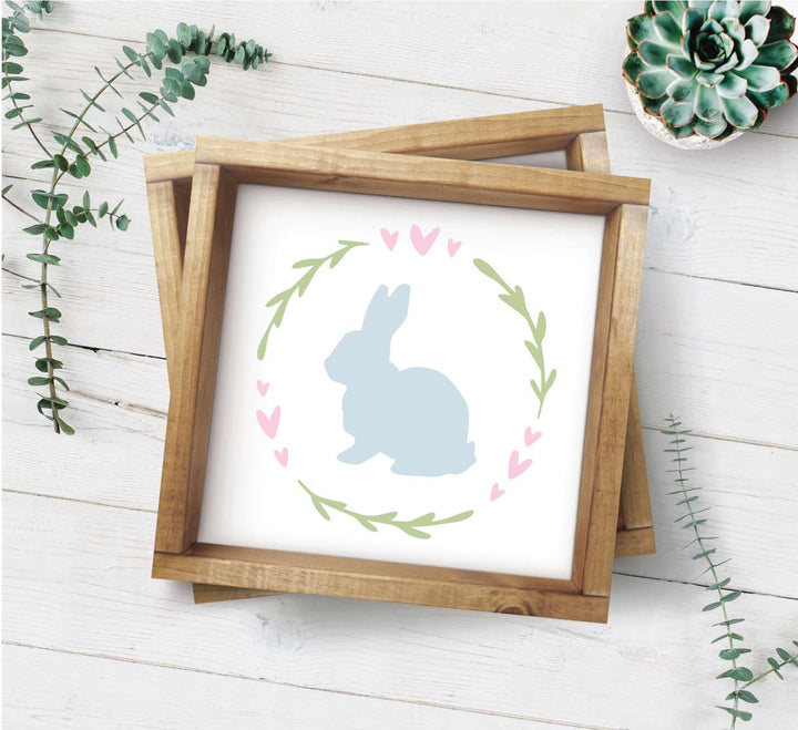 WallCutz  Easter Wreath Bunny stencil Stencil