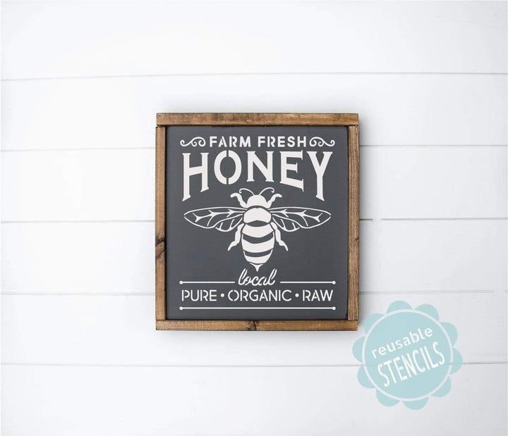 WallCutz  Farm Fresh Honey Bee stencil Stencil