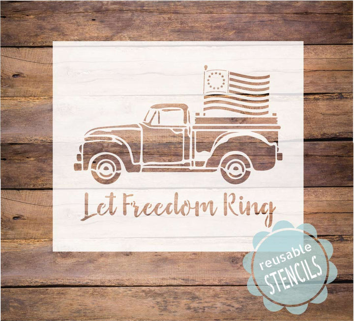 WallCutz  Farm Truck Flag Stencil Stencil