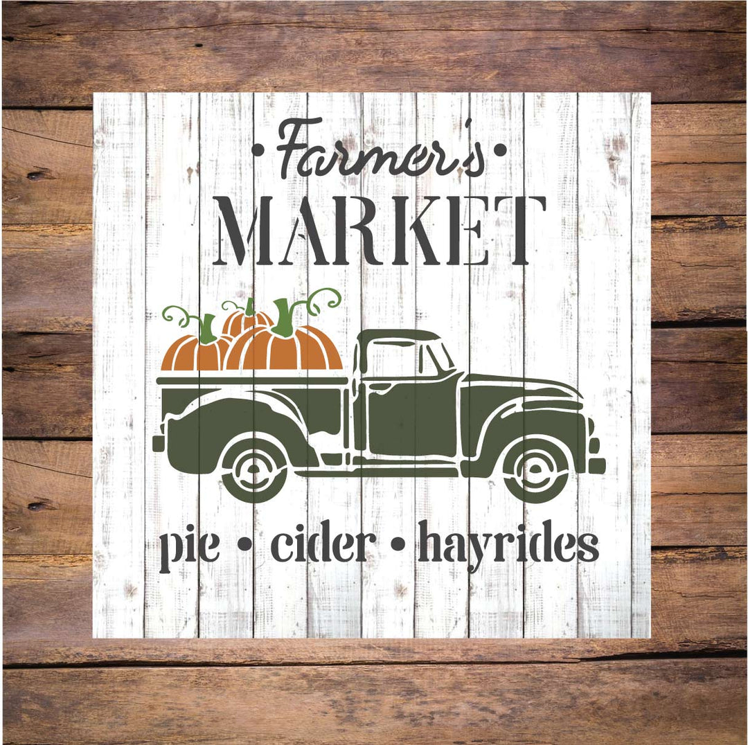 WallCutz  Farm Truck Pumpkins Stencil Stencil