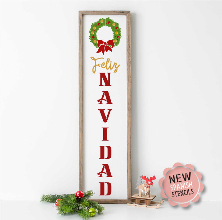 WallCutz  Feliz Navidad / Spanish Porch Stencil Stencil