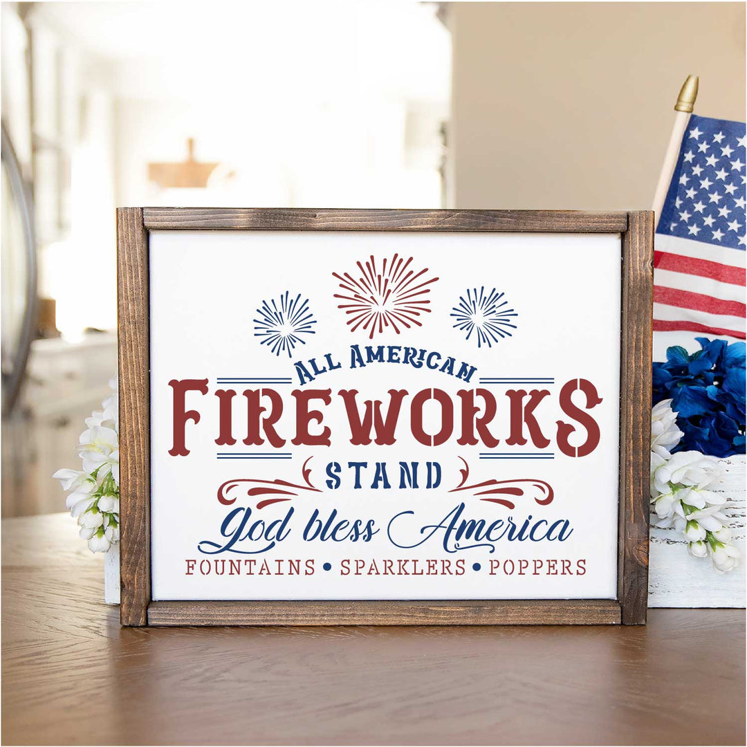 WallCutz  Fireworks / Patriotic Stencil Stencil