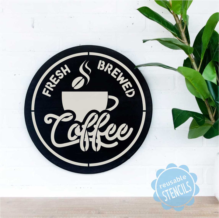 WallCutz  Fresh Brewed Coffee / Reusable Stencil Stencil