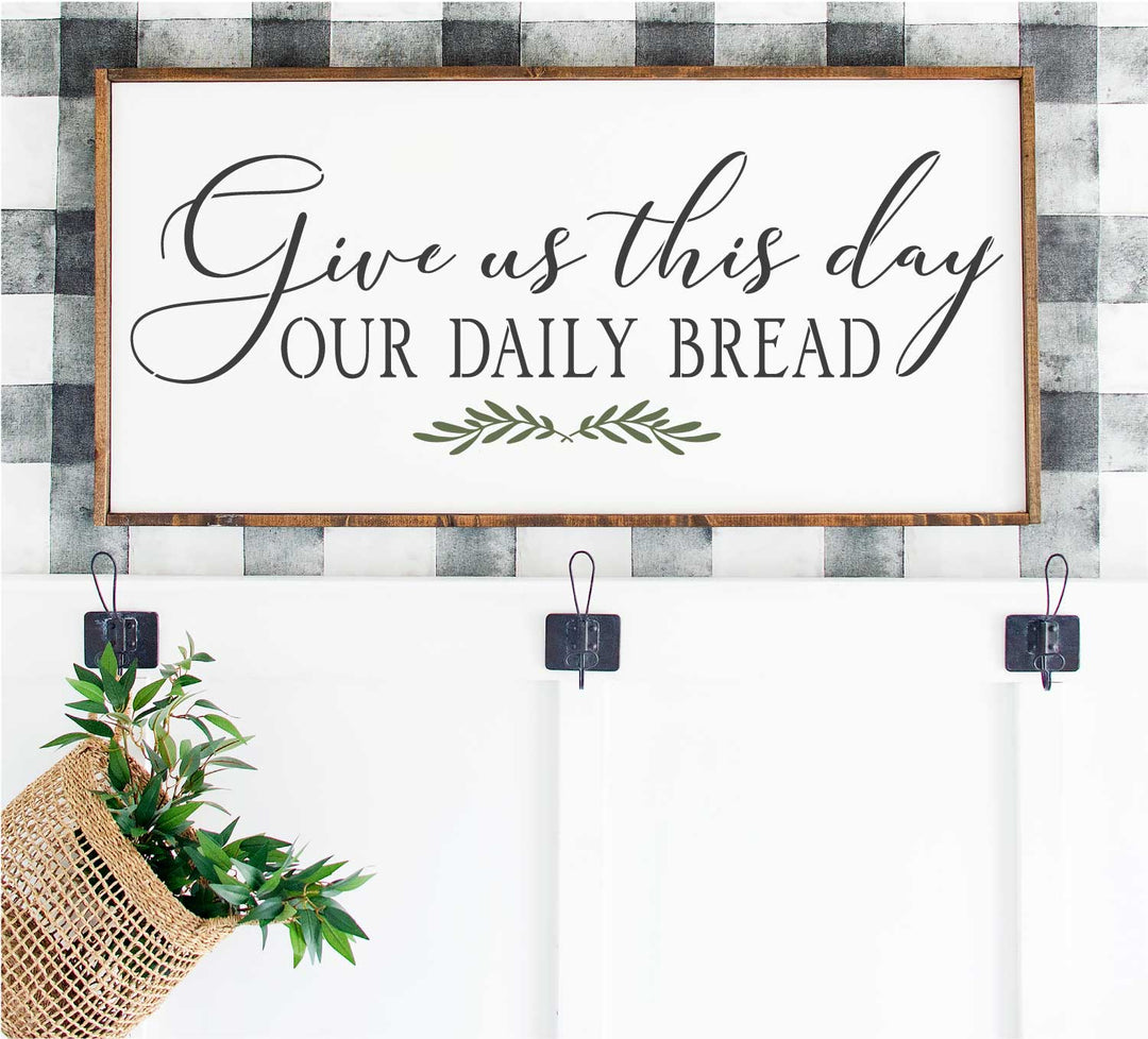 WallCutz  Give Us This Day our Daily Bread - Lords Prayer Stencil Stencil