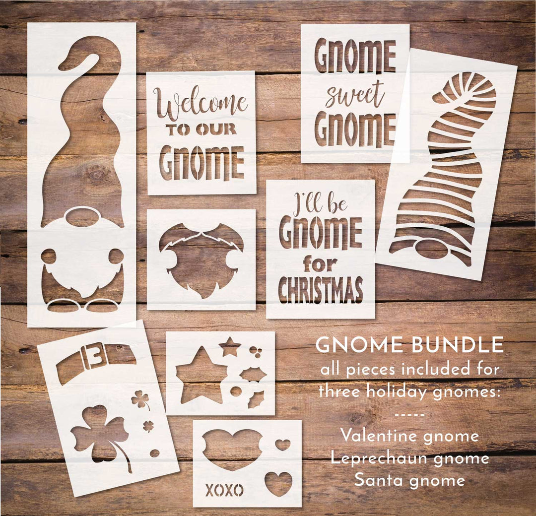 WallCutz  Gnome Holiday Bundle #1 - Porch stencils Stencil