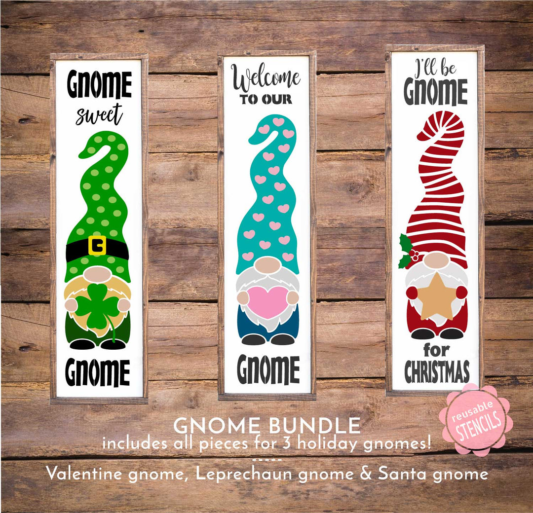 WallCutz  Gnome Holiday Bundle #1 - Porch stencils Stencil