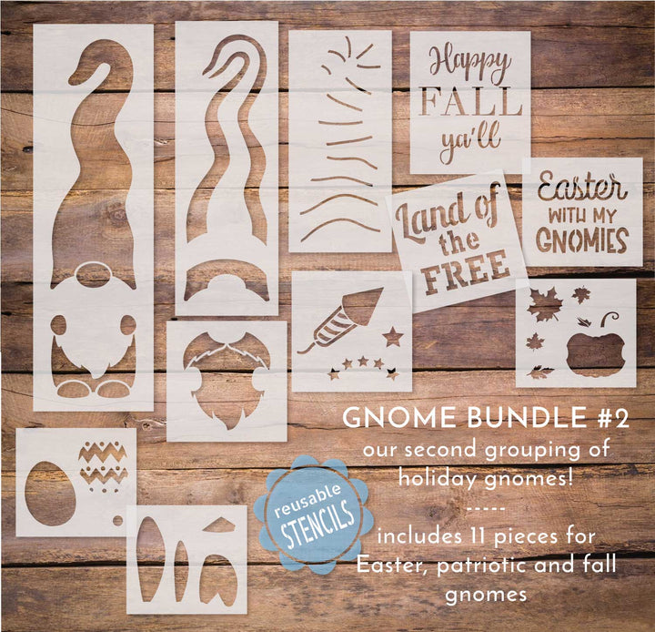 WallCutz  Gnome Holiday Bundle #2 - Porch stencils Stencil