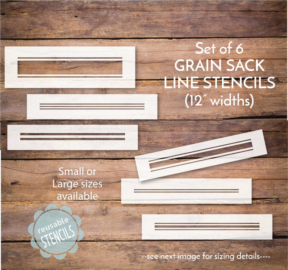 WallCutz  Grain Sack Lines - Stencil pack / stripes Stencil