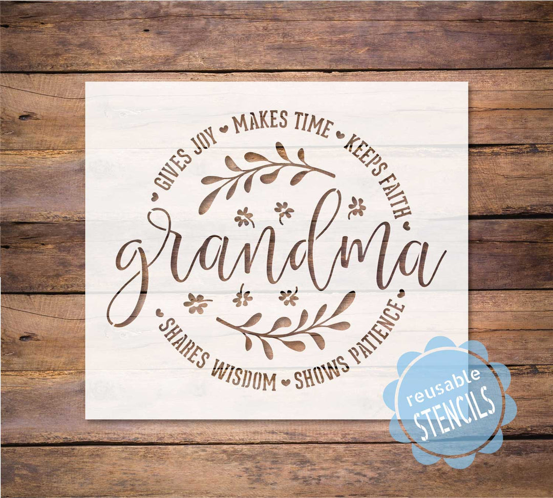 WallCutz  Grandma Makes Time - wreath stencil Stencil