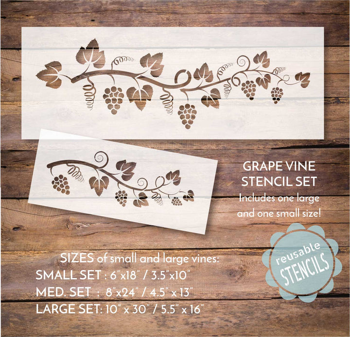 WallCutz  Grape Vine / 2pc Pattern Stencil Stencil