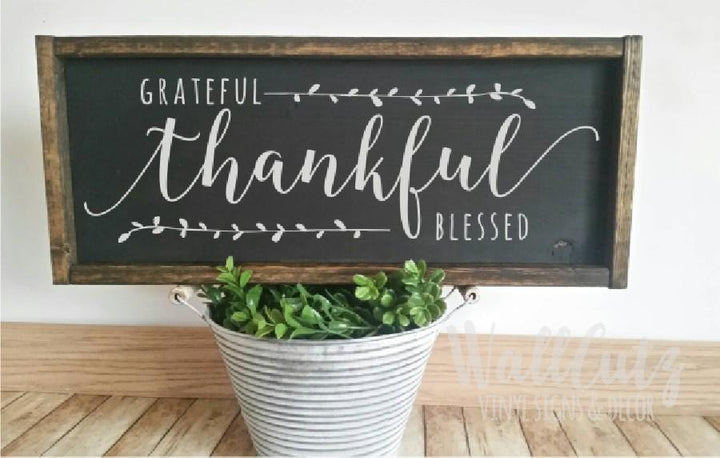 WallCutz  Grateful Thankful Blessed Stencil Stencil