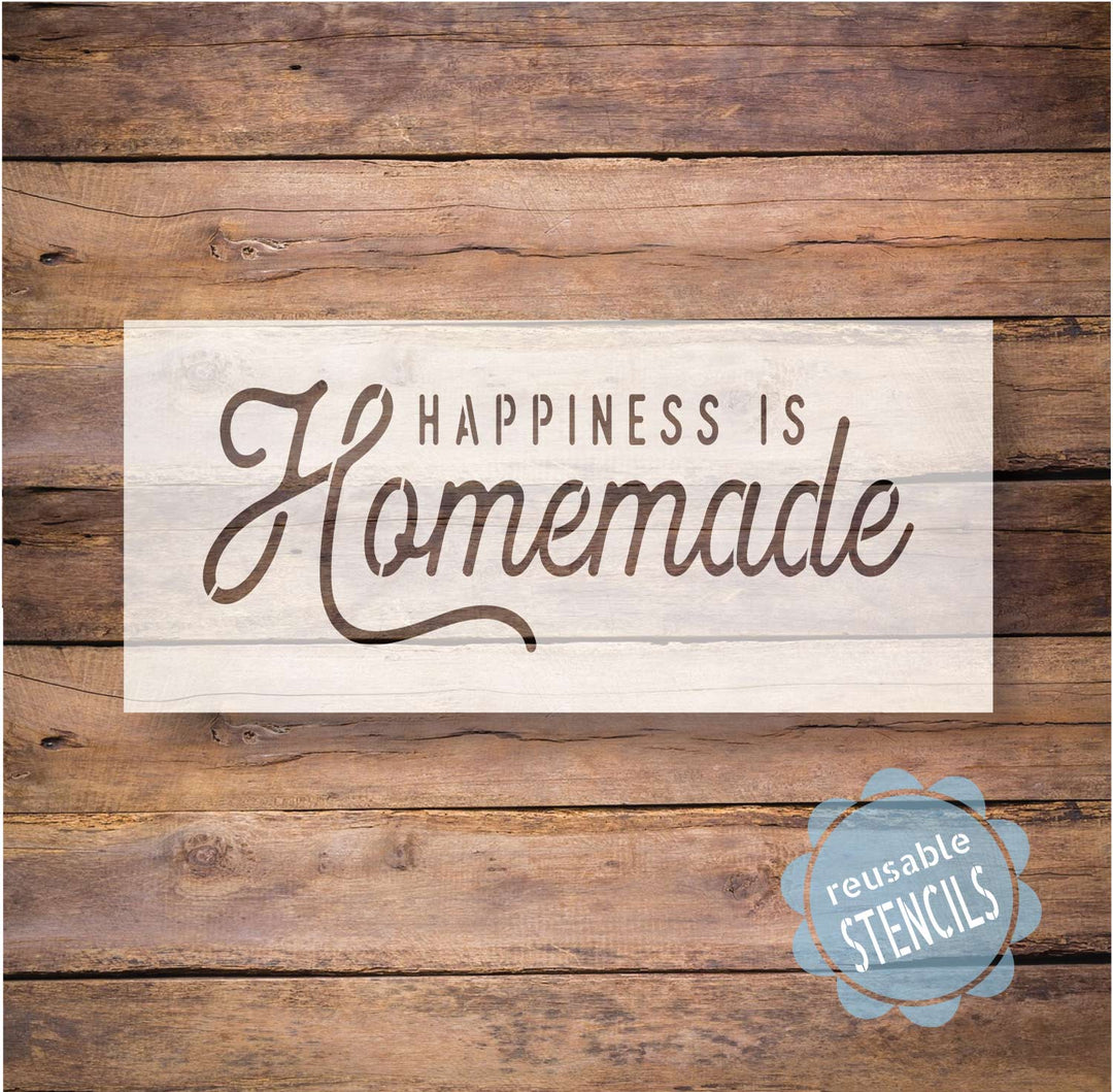 WallCutz  Happiness is Homemade - Stencil Stencil