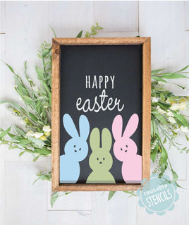 Happy Easter Porch Stencil / Rabbit stencil