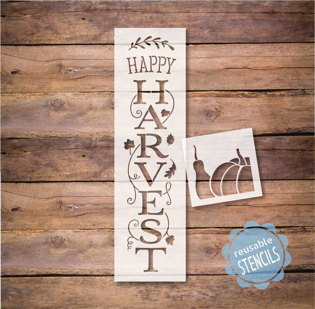 WallCutz  Happy Harvest / Fall Porch Stencil Stencil