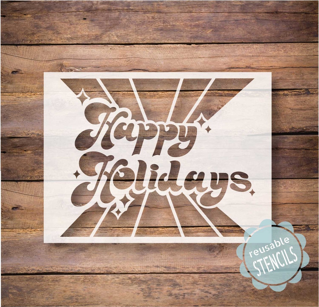 WallCutz  Happy Holidays Stencil