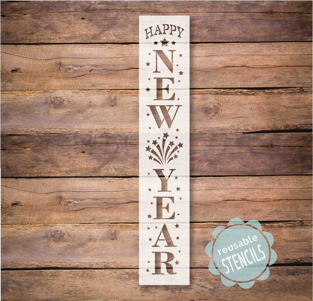 WallCutz  Happy New Year / Porch Leaner stencil Stencil