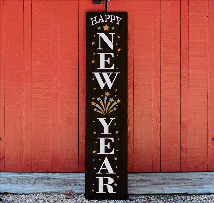 WallCutz  Happy New Year / Porch Leaner stencil Stencil