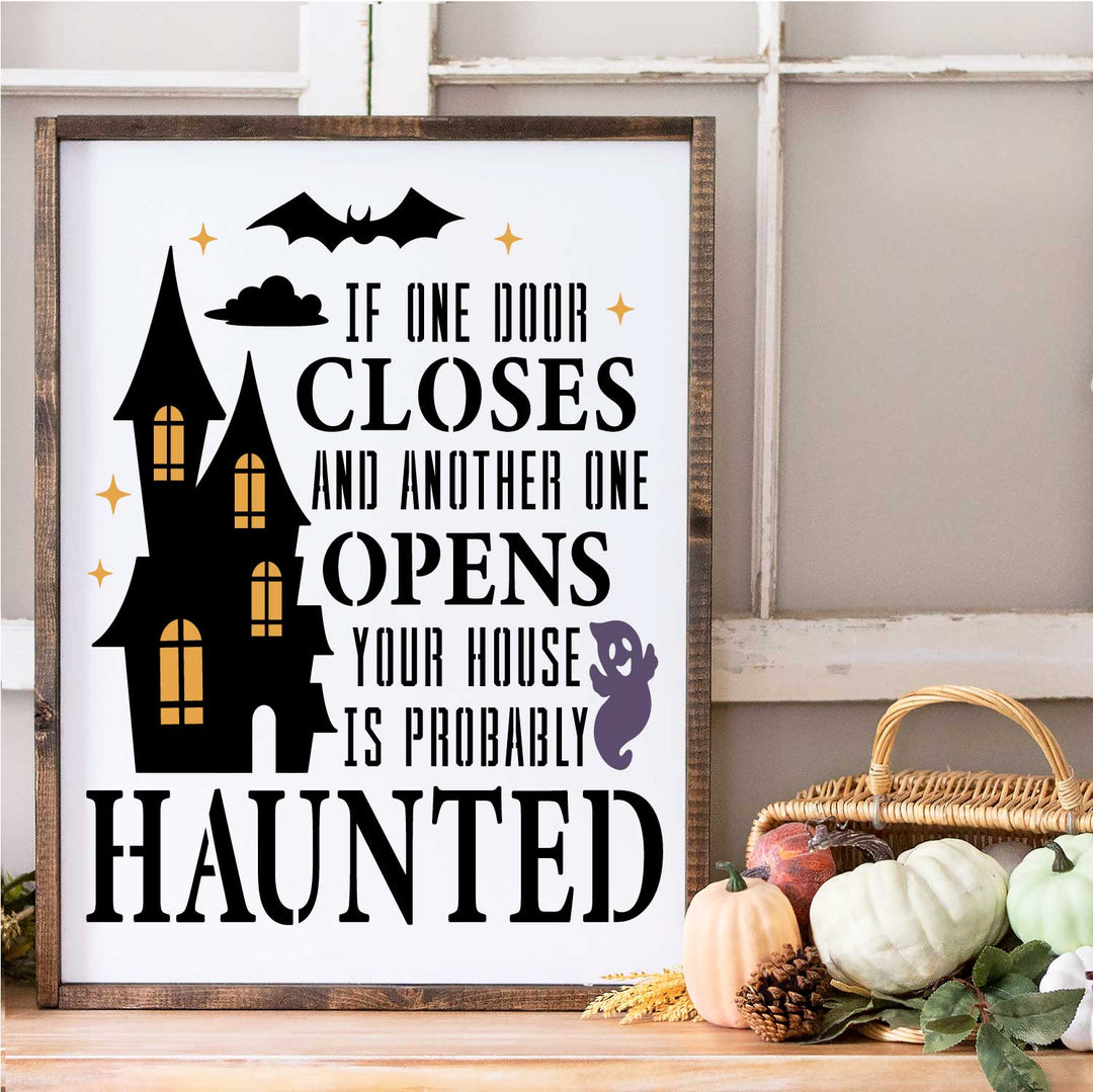 WallCutz  Haunted House Halloween Stencil Stencil