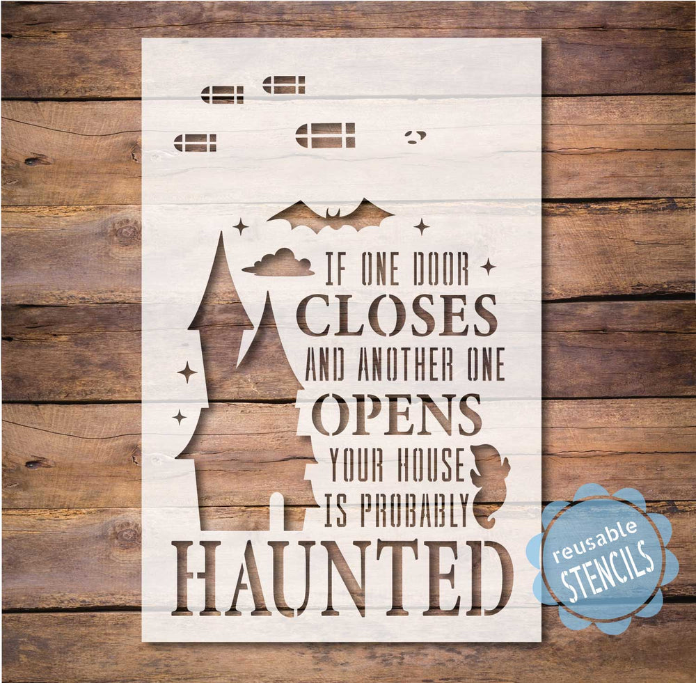 WallCutz  Haunted House Halloween Stencil Stencil