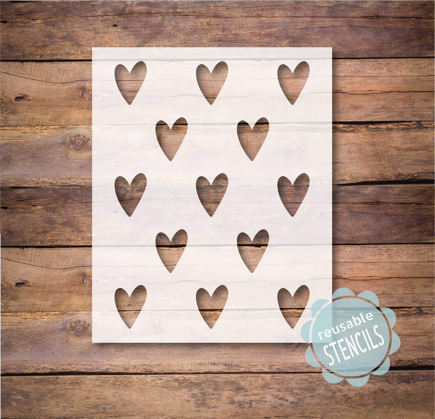 2 Inch Heart 14 Stencil Wall Art for Wood Project DIY Bedroom Decor