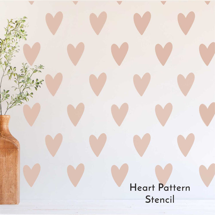 WallCutz  Heart Wall Pattern Stencil Stencil