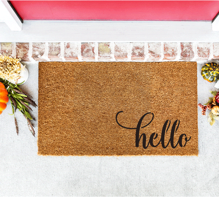 WallCutz  Hello Door Mat Stencil