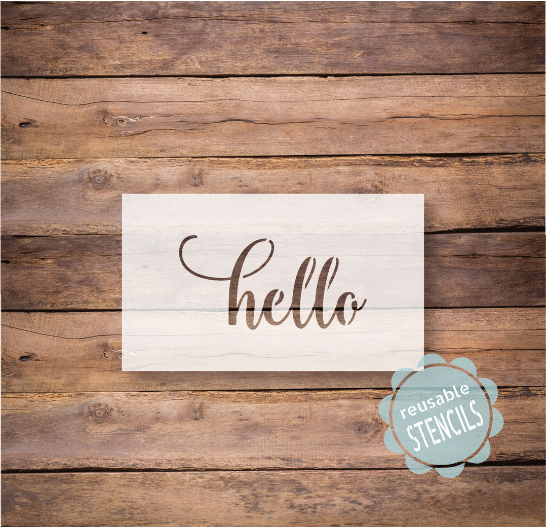 WallCutz  Hello Door Mat Stencil