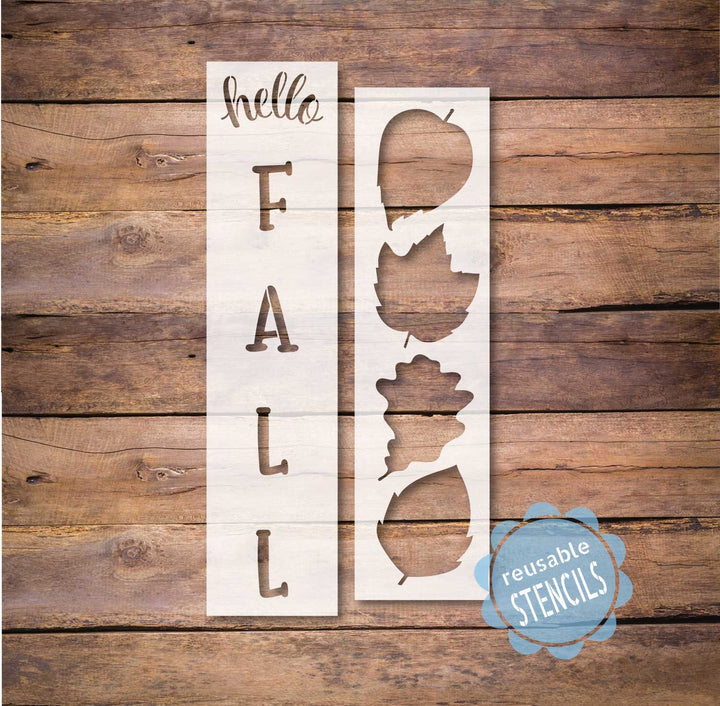 WallCutz  Hello Fall / Big Leaf Porch Stencil Stencil