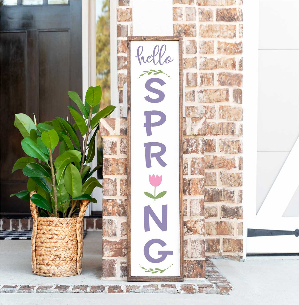 WallCutz  Hello Spring - Porch Stencil Stencil