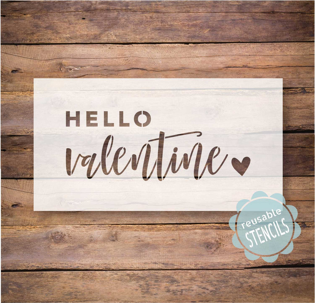 WallCutz  Hello Valentine / door mat stencil Stencil