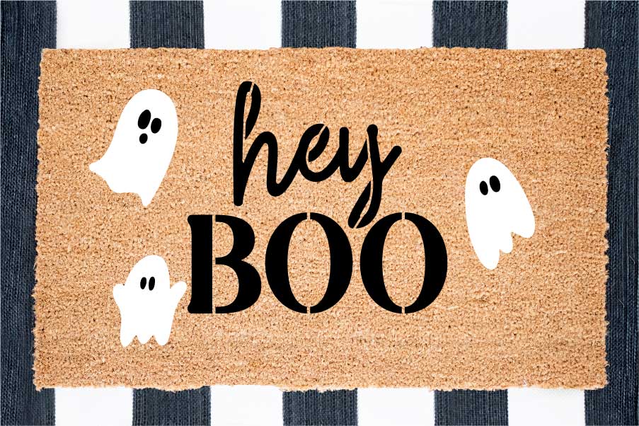 WallCutz  Hey Boo / Halloween Door Mat Stencil Stencil