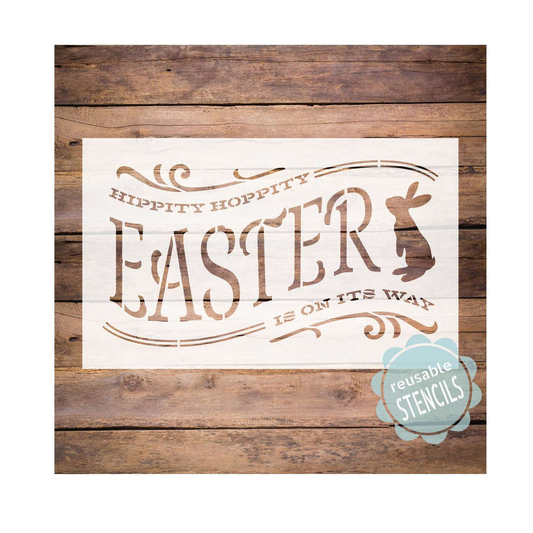 WallCutz  Hippity Hoppity Easter Stencil Stencil