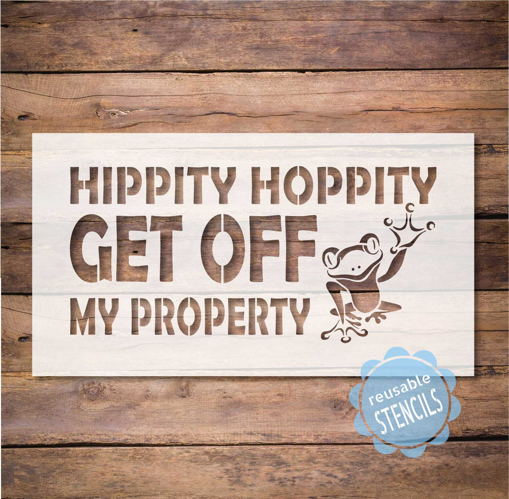 WallCutz  Hippity Hoppity Get Off My Property / Door Mat Stencil Stencil