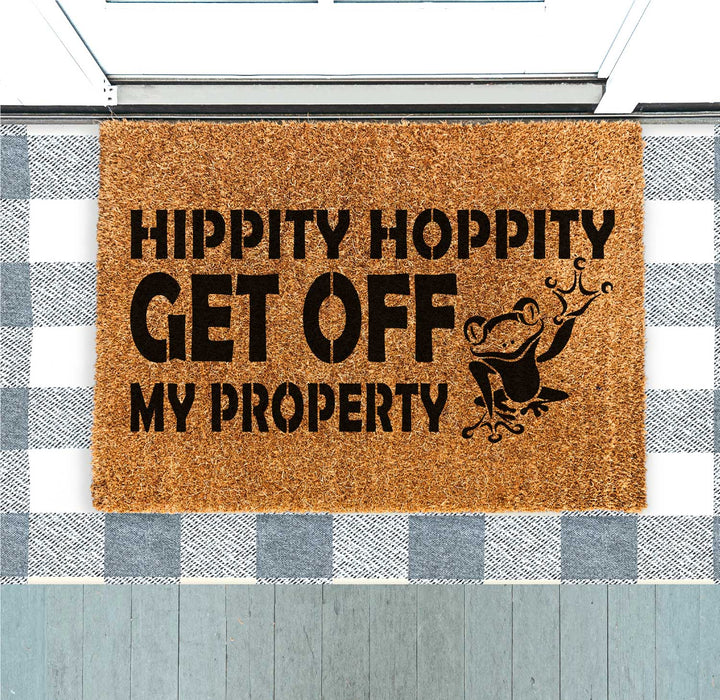 WallCutz  Hippity Hoppity Get Off My Property / Door Mat Stencil Stencil