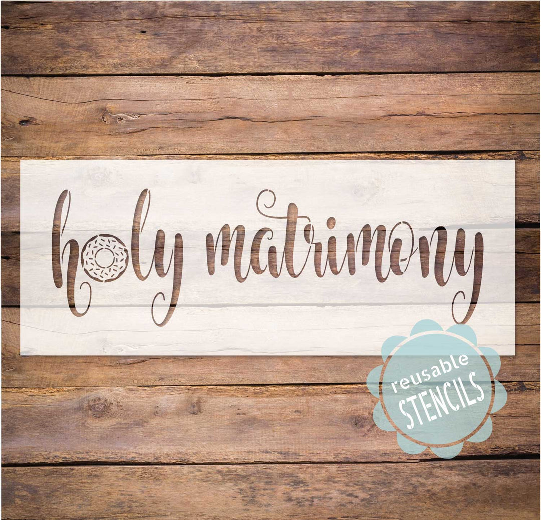 WallCutz  Holy Matrimony - Donut board stencil Stencil