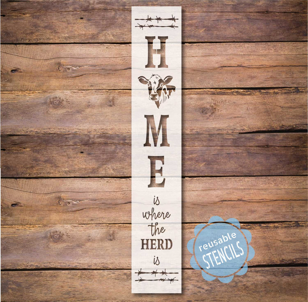 WallCutz  Home is where the Herd is / Porch Stencil Stencil