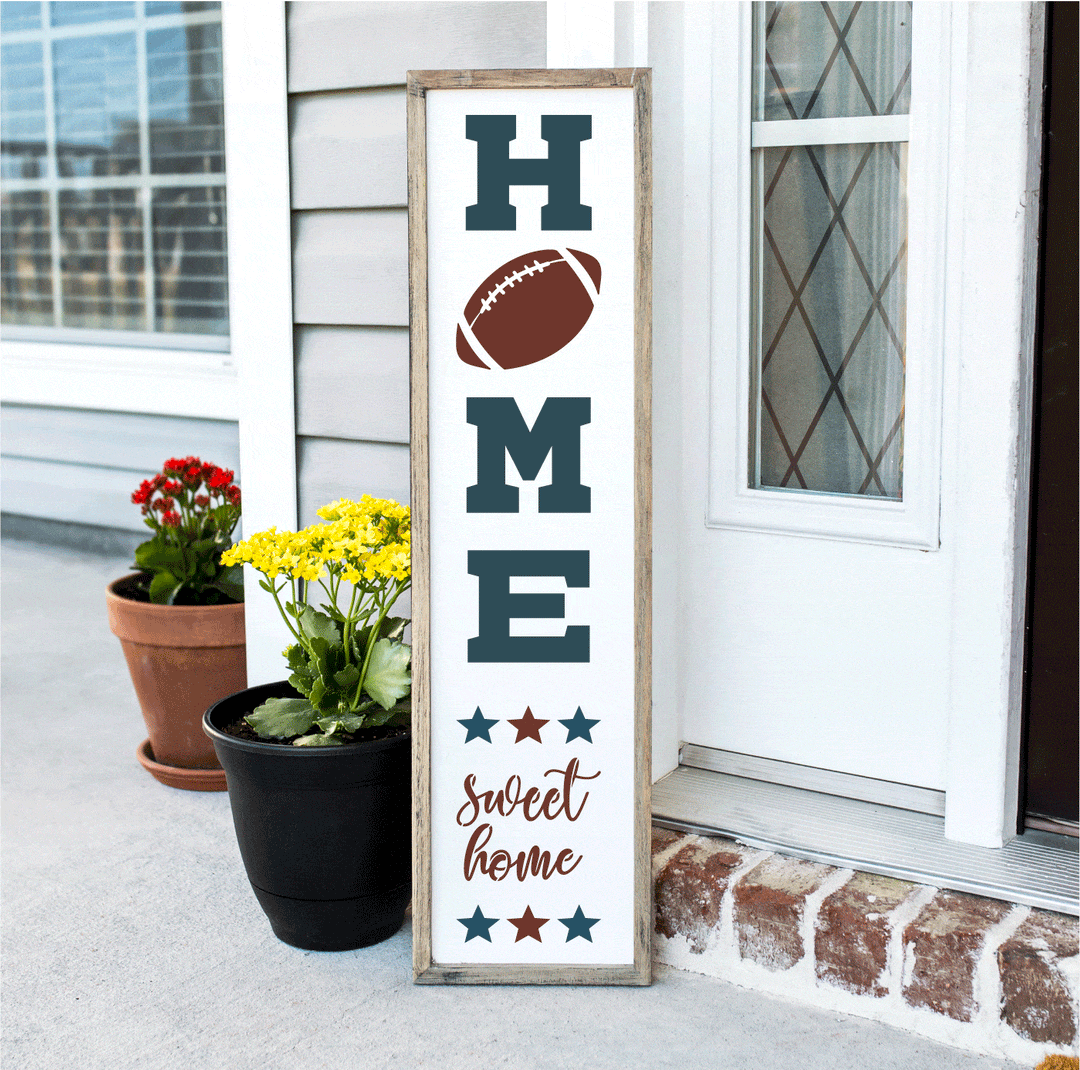 WallCutz  Home Sweet Home - Football Porch stencil Stencil