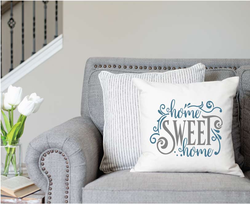 WallCutz  Home Sweet Home Stencil - fancy style Stencil