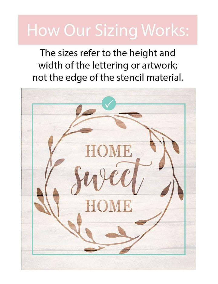 WallCutz  Home Sweet Home wreath stencil Stencil