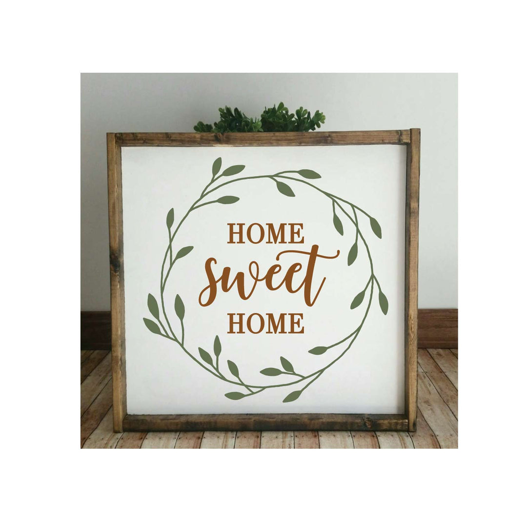 WallCutz  Home Sweet Home wreath stencil Stencil