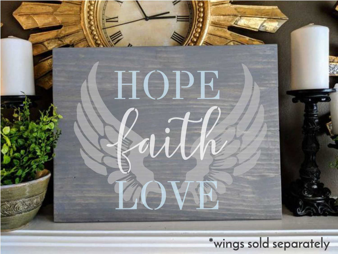 WallCutz  HOPE FAITH LOVE - stencil Stencil