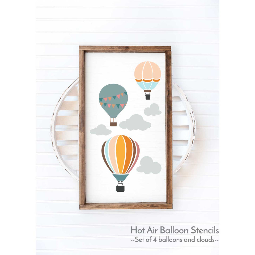 WallCutz  Hot Air Balloon Stencils / Set of 4 Stencil