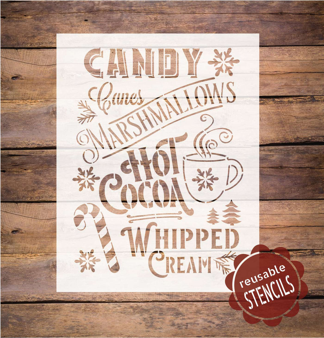 WallCutz  Hot Cocoa Christmas Stencil Stencil