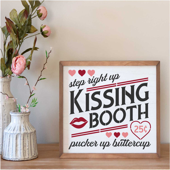 WallCutz  Kissing Booth / Valentine Stencil Stencil