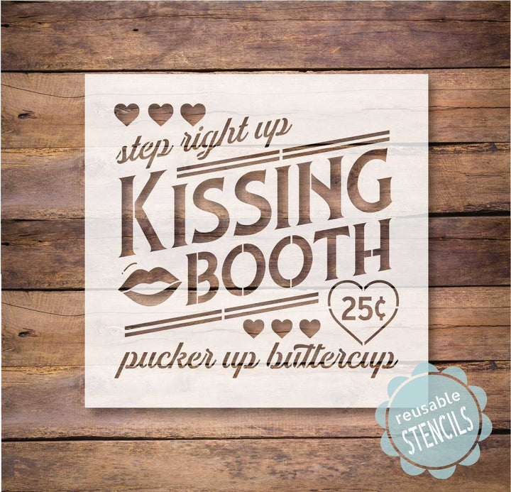 WallCutz  Kissing Booth / Valentine Stencil Stencil